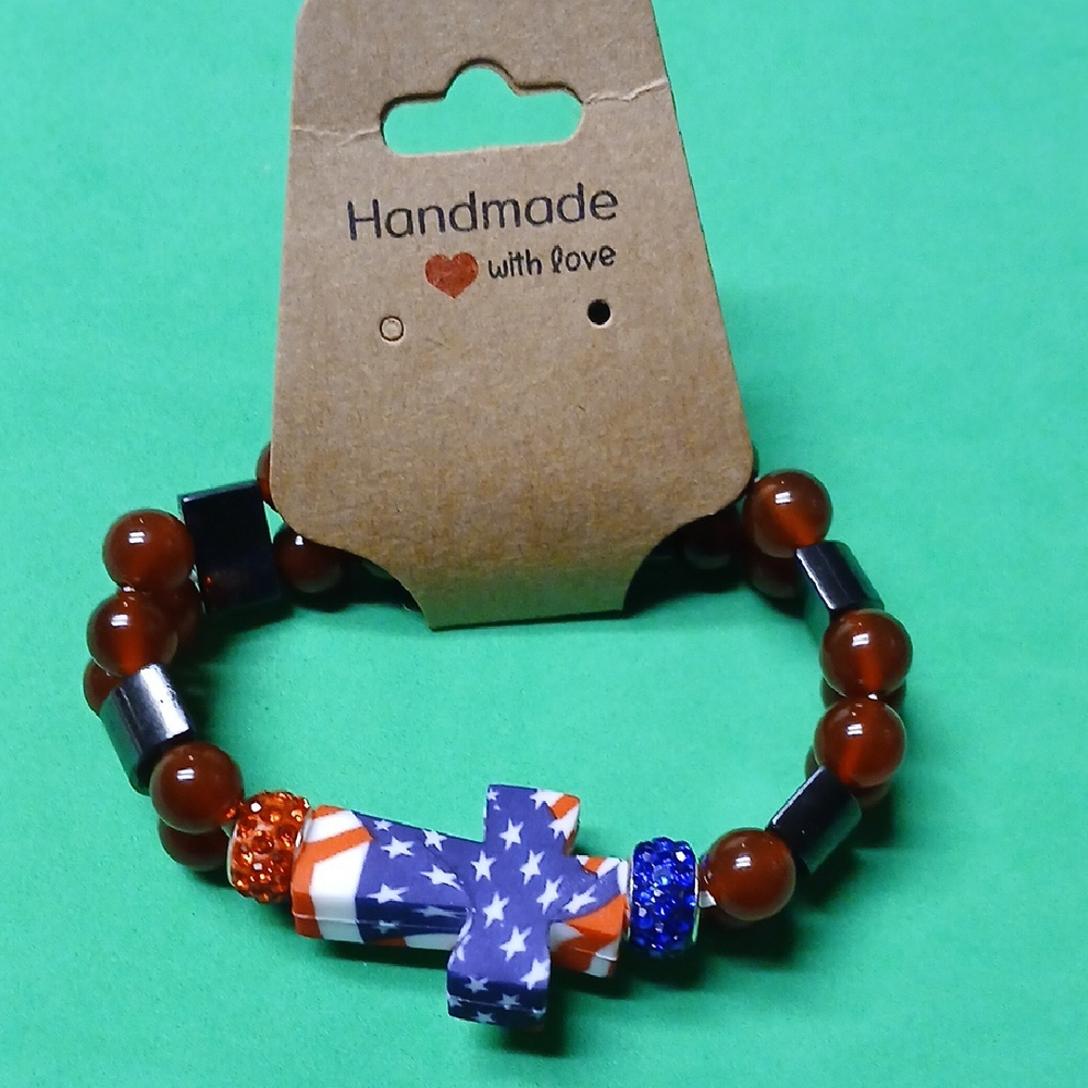 Patriotic Kids Bracelet with Star Beads